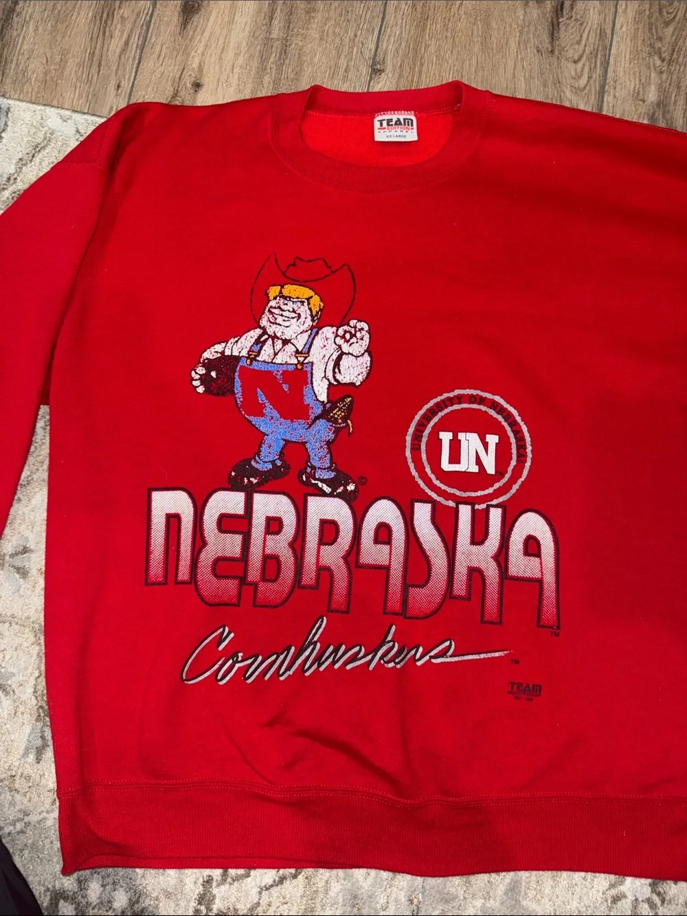 Vintage Retro Team Red Nebraska Cornhuskers Crewneck Sweatshirt